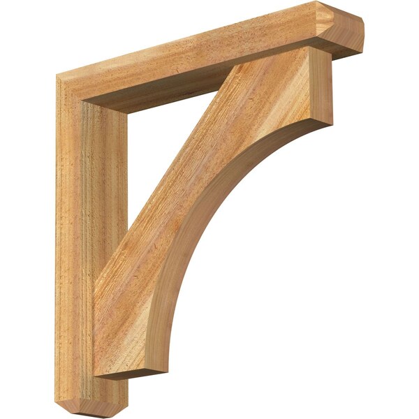 Ekena Millwork Westlake Craftsman Rough Sawn Bracket w/ Offset Brace, Western Red Cedar, 4"W x 20"D x 20"H BKT0402X20X20WTL04RWR - main
